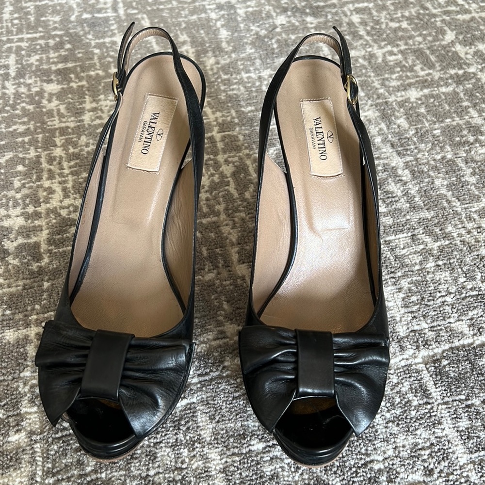 Valentino Black Slingback Pump Size 39
